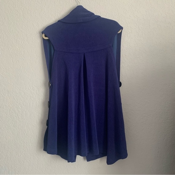 Soft Surroundings Royal Blue Side Buttons Vest Drape Cardigan - Picture 9 of 9